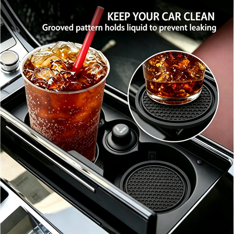 4PCS Honeycomb Car Cup Coaster Anti-Slip Rubber Console Drink Holder Pad 7cm