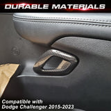 Car Interior Door Handle Cover Trim Accessories Decoration, Carbon Fiber Pattern, Compatible with Dodge Challenger 2015-2023