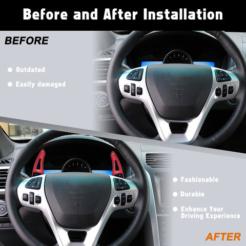 Aluminum Paddle Shifter Extension Decoration Cover For Ford Explorer 2013-2019
