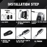 x xotic tech Heavy Key Fob Cover, Zinc Alloy Key Protective Case Keychain Compatible with Ford Explorer Fusion Escape Edge Expedition F150 F250 F350 F450 F550 Maverick Mustang Accessories 3/4/5 Buttons