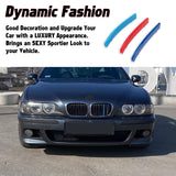 Tri-Colored Front Kidney Grille Strips Clip Cover For BMW 5 Series E39 1995-2003
