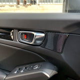 Carbon Fiber ABS Gear Shift Door Handle Bowl Cover Trim For Honda Civic 2022-up