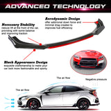 Front Bumper Lip Chin Spoiler+ 2.2M Side Skirt Winglets Diffusers+ Adjustable 10"-13" Support Rod Compatible with Honda Accord Civic or VW MK5 MK6 MK7 or Kia Optima, Carbon Fiber w/Red