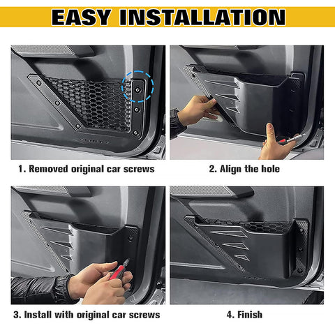 Front Door Side Storage Pocket Organizer Box for Ford Bronco 2/4 Door 2021-2025