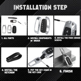 x xotic tech Mech Style Heavy Metal Key Fob Cover Compatible with Toyota Venza Sienna Tundra RAV4 Land Cruiser Corolla Highlander Camry, Zinc Alloy Key Case Protector Shell Keychain(E-Style)