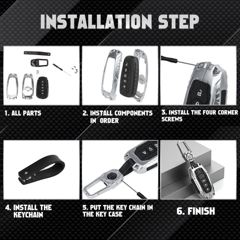 x xotic tech Mech Style Heavy Metal Key Fob Cover Compatible with Toyota Venza Sienna Tundra RAV4 Land Cruiser Corolla Highlander Camry, Zinc Alloy Key Case Protector Shell Keychain(E-Style)