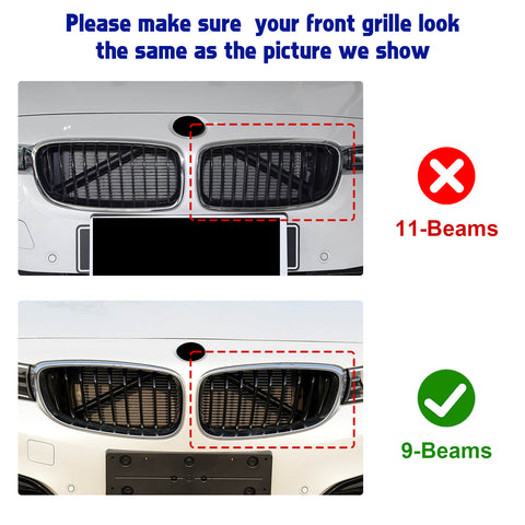 Tri-Colored Front Kidney Grille Strips Clip Cover For BMW 3 Series GT 2013-2016