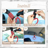 Xotic Tech 2 Pieces JDM Heart Shaped Car Handle Straps, Rear Bumper Warning Loops Heart-Shaped Ring for Cars, SUV, Subway, Bus Interior Exterior Decoration