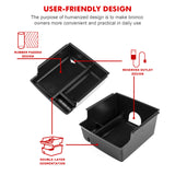 Upper+Lower Armrest Box Storage Organizer Tray For Ford Bronco 2021-up 2/4 Door