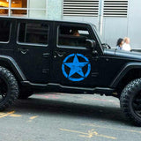 For Jeep Front Hood Sticker - Black/ White/ Yellow Army Military Star Vinyl Graphic Decal for Car Body Trunk Side Fender Door Bumper