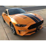 Xotic Tech Glossy Vinyl Racing Stripe Car Hood Graphics Decal Sticker for Hood Roof Rear Trunk Decoration Compatible with Ford Mustang 2015-up