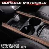 Peach Wood Style Console Water Cup Holder Panel Stripe Cover For Honda CRV 17-20