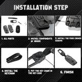 x xotic tech Mech Style Heavy Metal Key Fob Cover Compatible with BMW 2023 2024 2025 X1 X5 X6 X7 i7 Xi 3 5 7 Series 740i 760i XM IX IX3 I5 I7, Zinc Alloy Key Case Protector Shell Keychain