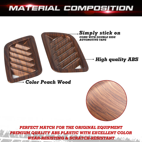 Peach Wood Pattern Dashboard AC Vent Outlet Frame Cover For Honda CR-V 17-2022