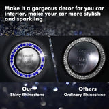 2pcs Bling Rhinestone Car Engine Ignition Start Button Ring Emblem Sticker Cover