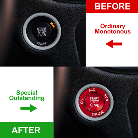 Keyless Engine Push Start Button & Surrounding Ring For Dodge Charger Challenger