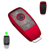 Red Exact Fit Full Protect Smart Soft Key Fob Cover w/Button For Mercedes C E S