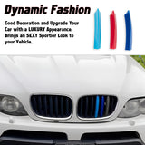 Tri-Colored Front Center Kidney Grille Strips Clip Cover For BMW X5 E53 2004-06