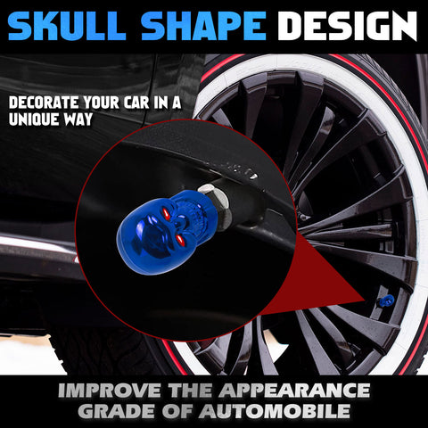 Skull Style Tire Stem Valve Caps Wheel Valve Covers Car Dustproof Tires Cap 8pcs
