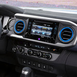 Blue Inner & Outer AC Air Outlet Ring Surround Cover For Toyota Tacoma 2016-2023