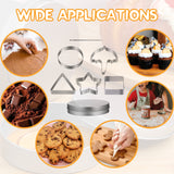 x xotic tech Korean Sugar Candy Making Tools Stainless Steel Cookie Cutters Biscuits Mold Squid Sugar Game Umbrella Triangle Star Round Square Baking Cake Mold Tin Case Needle For Chrismas Party