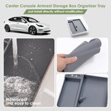 Center Console Armrest Organizer Tray Kit for Tesla Model 3 Y 2025+ Accessories