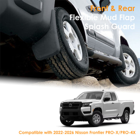 x xotic tech Mud Flaps Splash Guard Compatible with Nissan Frontier PRO-X/PRO-4X 2022-2027, No Drill Front & Rear Mudguards Fender Protector Set w/Hardware Pickup Truck Accessories(4PCS)