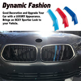 Tri-Colored Front Center Kidney Grille Strips Clip Cover For BMW X2 F39 2017-23