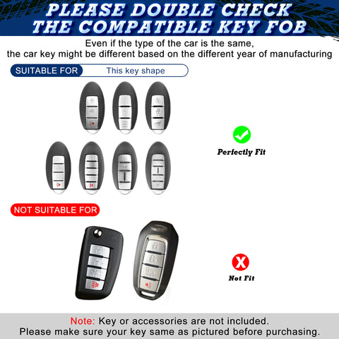 x xotic tech Glossy Black/Red Carbon Fiber Texture Hard Key Fob Cover Case Compatible with Infiniti EX FX JX QX or Nissan Altima GTR Maxima Murano Pathfinder Sentra Oval Shape 3-6 Buttons Smart Key