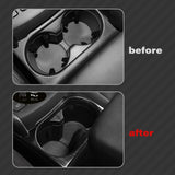 1X Black Titanium Interior Water Cup Holder Frame Cover For Mazda CX-5 2017-2021