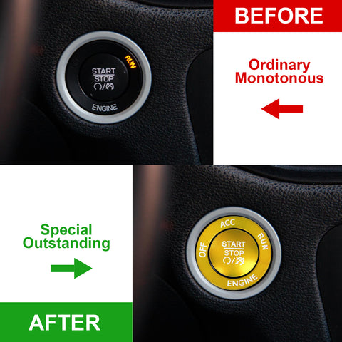 Keyless Engine Push Start Button & Surrounding Ring For Dodge Charger Challenger