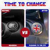 x xotic tech Red/Blue UK Union Jack Car Engine Push Start Stop Button Cap Cover Decoration Compatible with Mini Cooper 2nd Gen R55 R56 R57 R58 R59 R60 R61 Accessories