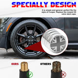 Xotic Tech Wheel Valve Stem Cap Cover Screw with Red Union Jack Car Tire Wheel Stem Air Valve Caps, Compatible with Mini Cooper F55 F56 R50 R52 R53 R55 R56 R57 R58 R59 R60 R61, 4pcs