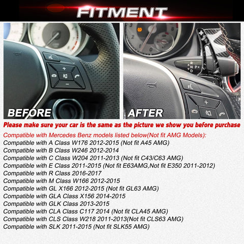 Alloy Paddle Shifter Extension Accessories For Mercedes Benz C E GLA CLA Class