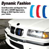 Tri-Colored Front Kidney Grille Strips Clip Cover For BMW 3 Series E36 1996-1999