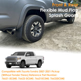 x xotic tech Mud Flaps Splash Guard Compatible with Toyota Tundra 2007-2021 Front & Rear Mudguards Fender Flare Dirt Slush Trap Protector Set Pickup Truck Accessories(4PCS)