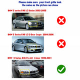 Tri-Colored Front Kidney Grille Strips Clip Cover For BMW 3 Series E46 1999-2001