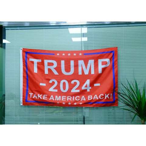 Trump 2024 Flag, Double Sided 3 Ply Heavy Duty Red Take America Back Flag 3x5FT Flag Banner for Outside with 2 Brass Grommets UV Protection Fade Resistant for Indoor Outdoor Decorations