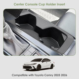 Front Center Console Dual Water Cup Holder Insert For Toyota Camry 2025 2026