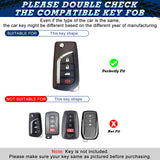 Carbon Fiber Remote Key Fob Shell Case Holder For Toyota RAV4 Corolla w/Keychain