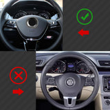 Red Center Steering Wheel + AC Climate Control Knob Ring Cover for VW MK7 Golf