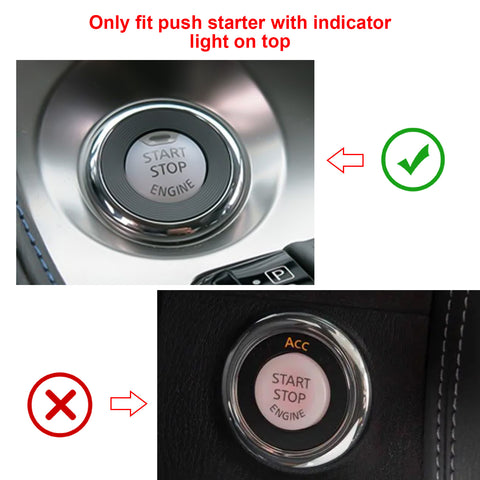 Set Red Carbon Fiber Engine Start Stop Button Cover Decal For Infiniti Q50 Q60