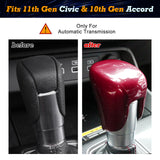 Glossy Red Gear Shift Knob/Console Side Decoration Trim For Honda Civic 2022-up