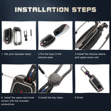 x xotic tech Heavy Zinc Alloy Key Fob Cover Compatible with BMW IX I5 X5 X6 X7 IX I7 5 7 Series 740i 760i 2023-2026, Full Protect Remote Metal Keys Holder Keychain with Carbon Fiber Pattern