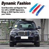 Tri-Colored Front Center Kidney Grille Strips Clip Cover For BMW X7 G07 2019-22
