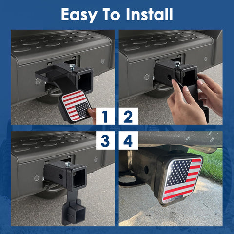 x xotic tech 2 Inch Universal American Flag Tow Hitch Covers, Trailer Hitch Cover Tube Plug Insert, Car Exterior Accessories, Receiver Tube Hitch Plug