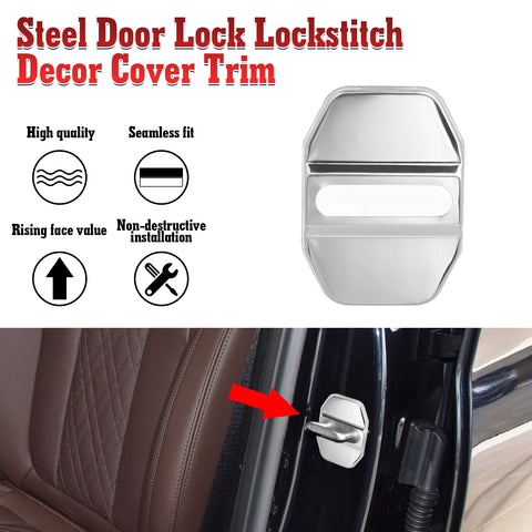 Stainless Steel Car Door Lock Buckle Decoration Trim For BMW 3 5 Series X1 X3 X5