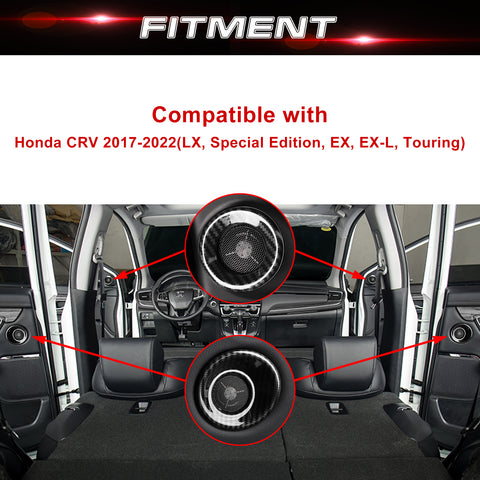 Carbon Fiber Texture Door Loudspeaker Sound Circle Trim For Honda CR-V 2017-22