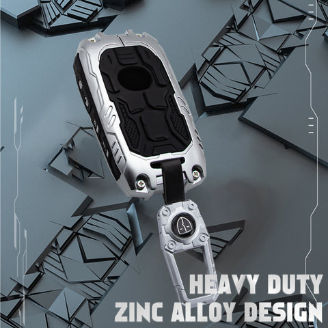 x xotic tech Mech Style Heavy Duty Metal Key Fob Cover Compatible with Mazda CX-5 CX-30 CX-50 CX-70 CX-90 3 6 CX-9 WAZSKE11D01 662F-SKE11D01, Zinc Alloy Key Case Protector Shell Keychain