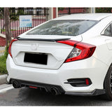 Xotic Tech 4DR JDM Style Glossy Black Rear Trunk Lip Wing Spoiler Compatible with Honda Civic 2016-2021 10th Gen